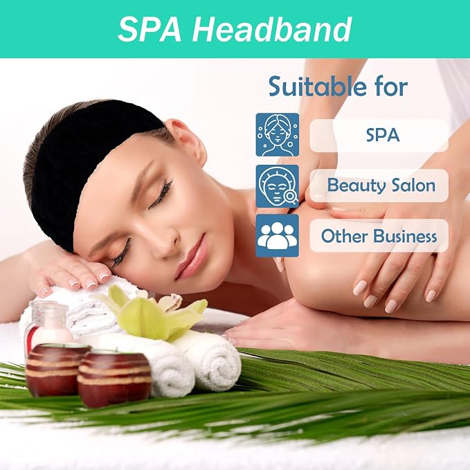 Microfiber Spa Headband 3-Pack, Soft Terry Cloth Headband - Image 6