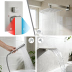 Midanya Shower System with Tub Spout, Bathtub Shower Faucet Set with Square - Image 4