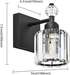PRESDE 1-Light Bathroom Vanity Light, Modern Matte Black Wall Sconce - Image 4