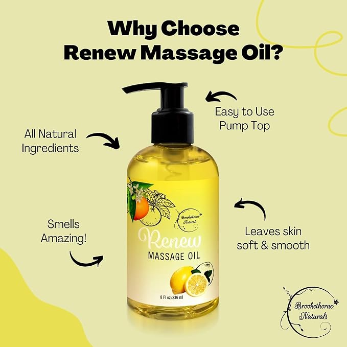 Renew Massage Oil with Orange, Lemon & Peppermint Essential Oils - Image 2