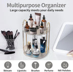 Asayuee 360 Rotating Makeup Organizer, 2 Tier Large Capacity Make Up Organizers - Image 7