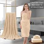 4 Piece Extra Large Bath Towels 35x70 Inches - Image 5