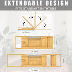 Foldable Bathtub Caddy Tray for Tub, Bamboo Expandable Bath Table Trays - Image 3