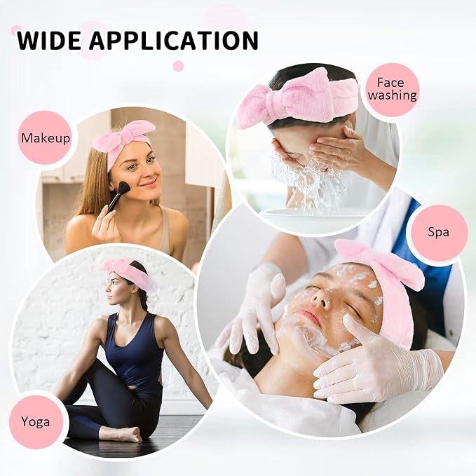 WHAVEL 6 Pack Pink Spa Headband - Image 4