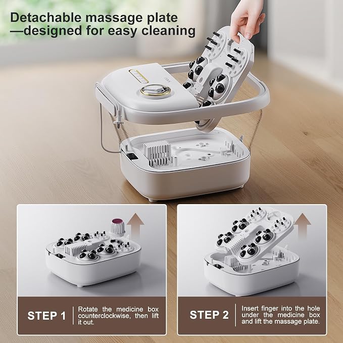 KASJ Collapsible Foot Spa with Electric Rotary and Hydro-Jet Massage, Foot Bath - Image 6