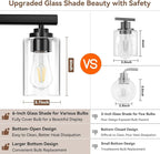 VerRon 4 Lights Bathroom Light Fixtures, Matte Black Modern Vanity Lights Over - Image 4