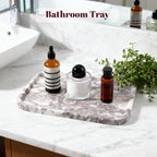 Karibiber Luxury Marble Vanity Tray, Bathroom Tray Countertop, Calacatta - Image 6