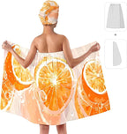 Orange Citrus Bath Wrap and Hair Towel - Image 2
