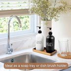 ALELION 8" Acacia Wood Bathroom Vanity Tray - Image 4