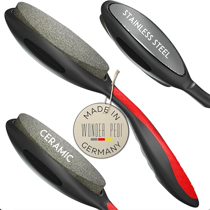 Made in Germany Ceramic Stone and Stainless Steel Foot File, Double Sided by WONDERPEDI