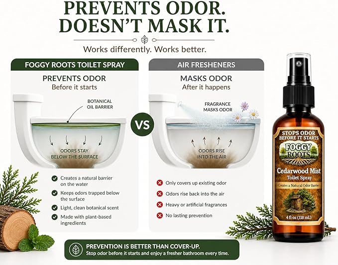 Cedarwood Pre-Poop Toilet Spray – Stops Odor Before It Starts, Bathroom Odor - Image 3