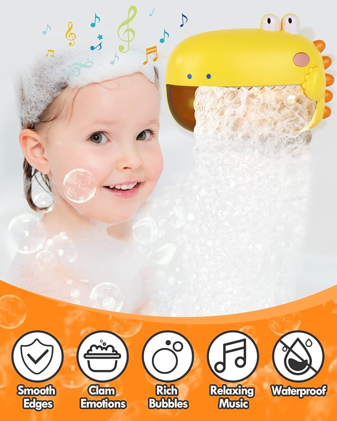 Lehoo Castle Baby Bath Toys, Dinosaur Bath Bubble Machine, Bath Toys - Image 2