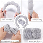 Zkptops Spa Headband for Washing Face Wristband Set Sponge Makeup Skincare - Image 5