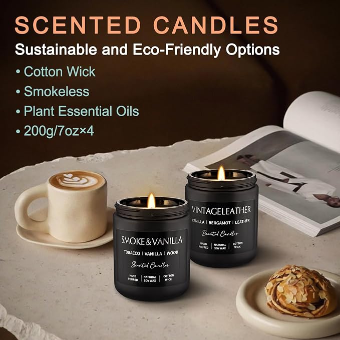 WPONSZU 4Psc Scented Candles Set, 7oz Gifts - Image 7