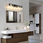 6-Light Black Vanity Lights 38'' Modern Bathroom Vanity Lighting Fixtures Above - Image 4