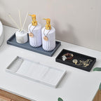 2PCS 11.8” L x 5” W Silicone Soap Dispenser Tray, Bathroom Sink Vanity Trays - Image 5