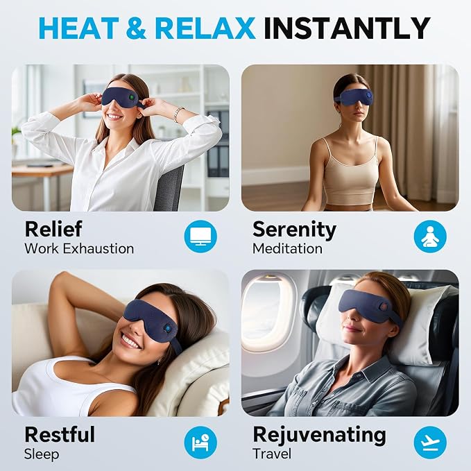 Cordless Heated Eye Mask for Dry Eyes Relief, - Image 6