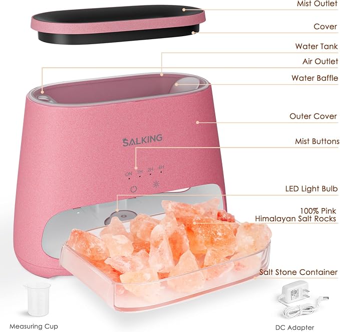 SALKING 2-in-1 Himalayan Salt Lamp & Ultrasonic Essential Oil Diffuser - Image 4