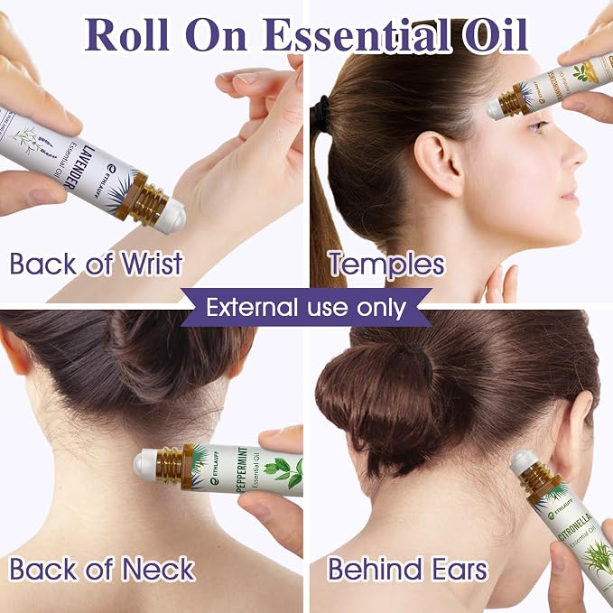Essential Oil Roll On Set, Natural Aromatherapy Roll On, Relaxation Gift - Image 3