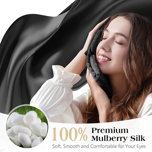 100% Mulberry Silk Sleep Mask, Comfortable Soft - Image 2