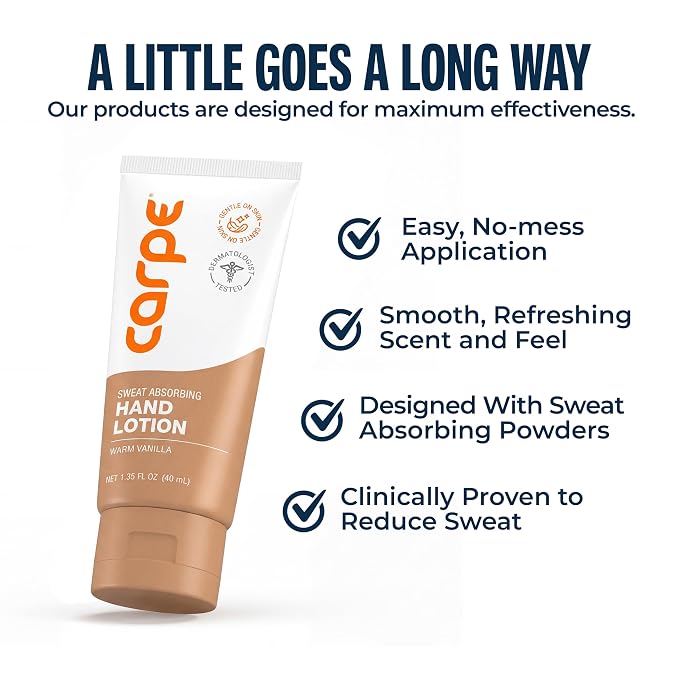 Carpe Sweat Absorbing Hand Lotion, A dermatologist-recommended, smooth lotion - Image 5