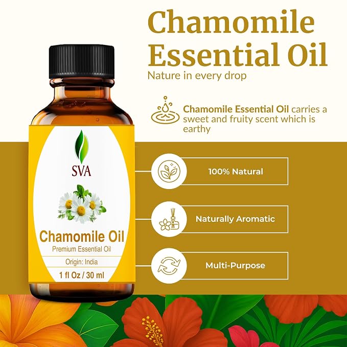 SVA Chamomile Essential Oil – 1 Fl Oz – 100% Natural Chamomile Oil - Image 2