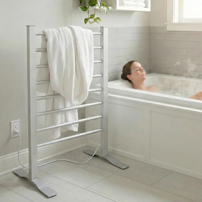 Heated Towel Rack with Timer, 8-Bar Electric Towel Warmer - Image 4