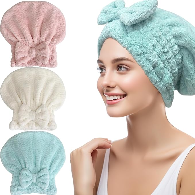 Jseng 3Packs Microfiber Hair Towel by Jseng