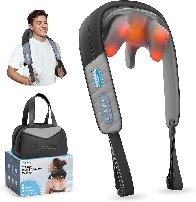 COMFIER 4D Neck Massager for Pain Relief Deep Tissue, Hands-Free Massager for by COMFIER