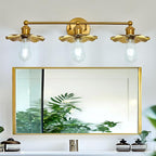 ZGLAOJT 3 Light Vintage Vanity Light Gold Bathroom Light Fixtures Over Mirror. - Image 9