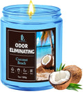Coconut Beach Odor Eliminating Highly Fragranced Candle, Eliminates 95% of by DLDREAMYDEWLA