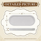 MAONAME Oval Long Narrow Wood Tray, Rustic Decorative Tray - Image 2