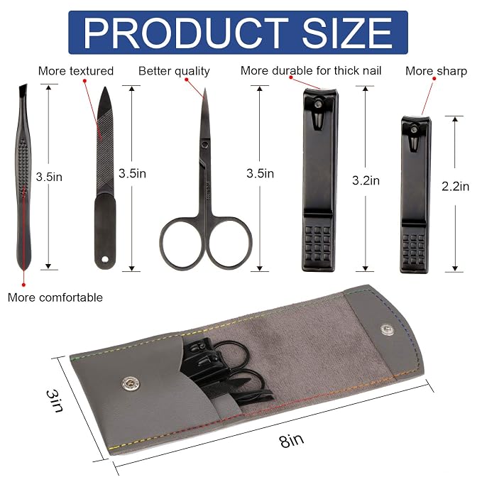 Manicure Pedicure Kit Nail Clippers Set Fingernails & Toenails Vibrissac - Image 7