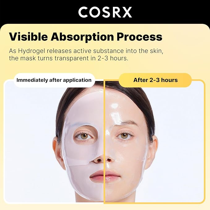 COSRX Advanced Snail Mucin Glass Glow Hydrogel Face Masks Skincare 3 EA - Image 3