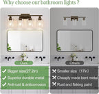 MOKATNG 4-Light Bathroom Light Fixtures, Vanity Light - Image 2