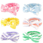 Casoty 6 Pcs Hairband, Soft Coral Fleece Spa Headbands, Bow Headband by Casoty