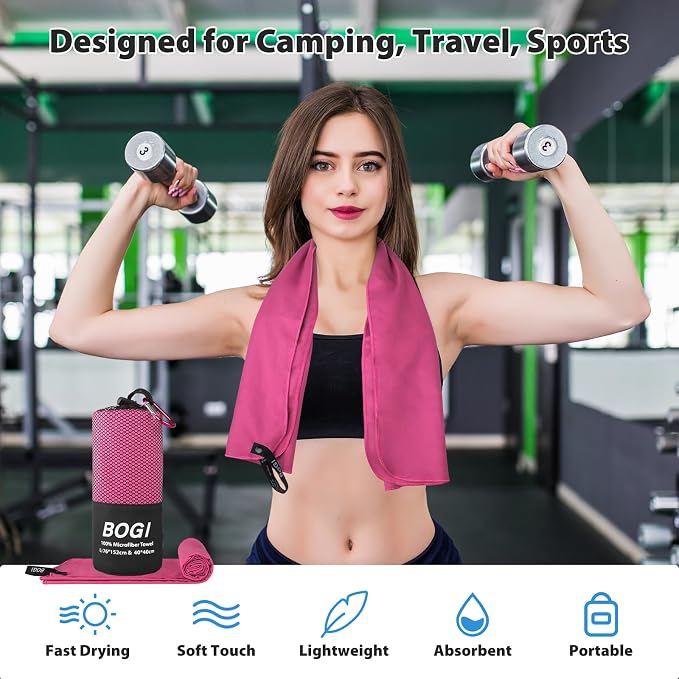 BOGI Microfiber Travel Sports Towel-Quick Dry Towel, Soft Lightweight - Image 6