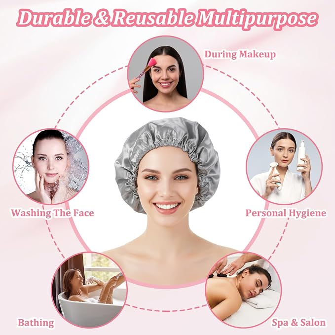 1 Pc Reusable Shower Cap for Women, Hair Cap for Short Hair - Image 6