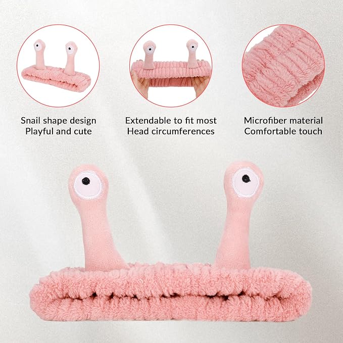 DragonflyDreams Cute Cartoon Snail Headbands, 2 Pack - Image 2