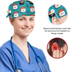 Scrub Cap with Hair Scrunchy, Ponytail Holder Surgical Cap - Image 3