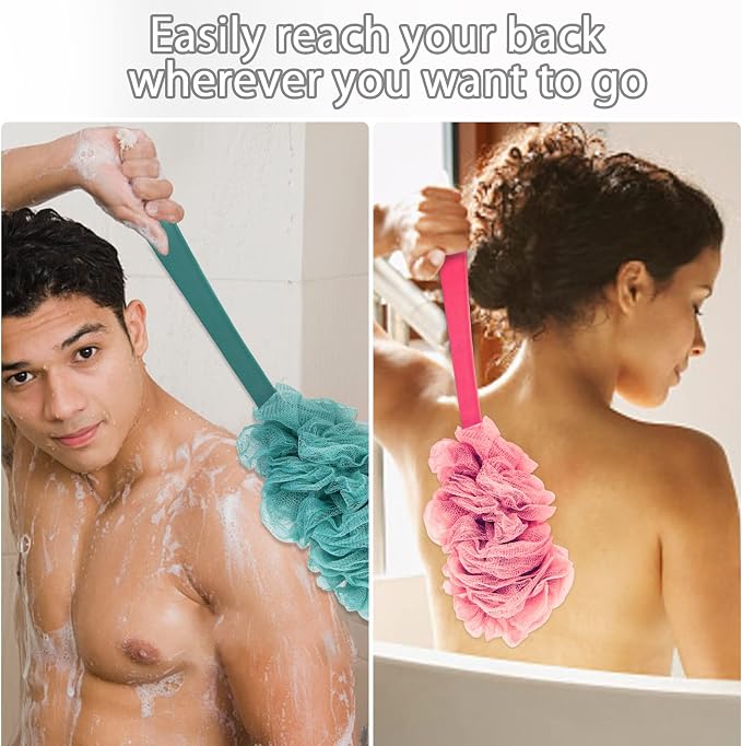 Evmliy 2Pack Back Scrubber for Shower, Loofah Sponge Brush Exfoliating Body - Image 2