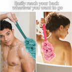 4Pack Back Scrubber for Shower, Evmliy Loofah Sponge Brush Exfoliating Body - Image 3
