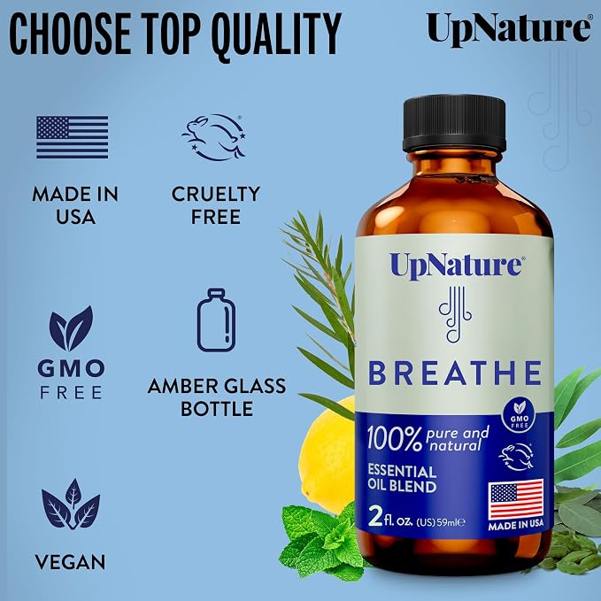 UpNature Breathe Essential Oils Blend Breath Relief Eucalyptus and Menthol Blend - Image 6