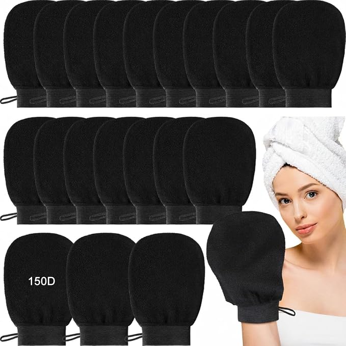 FoldTier 20 Pcs Exfoliating Glove Bulk Summer Exfoliator Mitt Body Scrubber by FoldTier