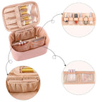 OCHEAL Pink Makeup Bag, Travel Makeup Organizer Bag, Large Capacity Cosmetic - Image 3
