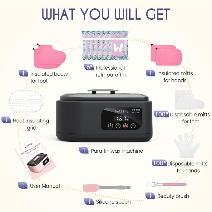 Wattne Paraffin Wax Machine for Hands and Feet, 3500ml Paraffin Wax Warmer - Image 6