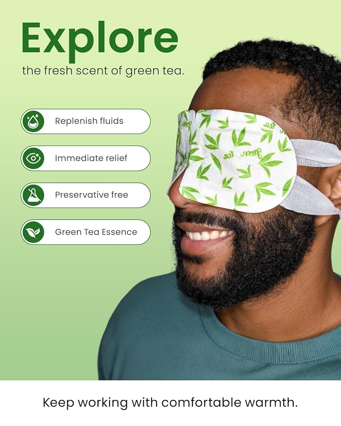 16 Packs Steam Eye Masks for Dry Eyes, Relief Eye Fatigue & Puffy Eyes - Image 4