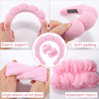 Zkptops Spa Headband for Washing Face Wristband Set Sponge Makeup Skincare - Image 5