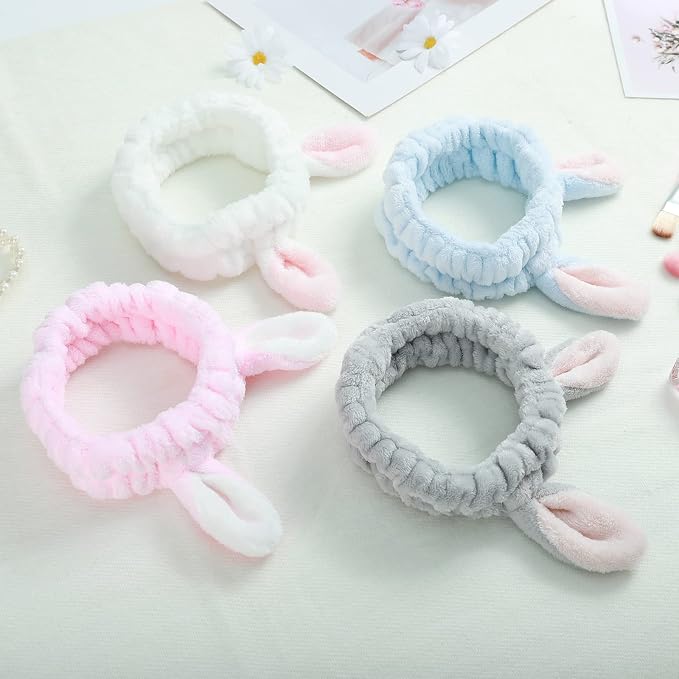 4 Pack Elastic Makeup Headbands - Image 3