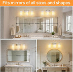 SOLFART Brushed Nickel Bathroom Light Fixtures, 3-Light Modern Vanity Light - Image 7